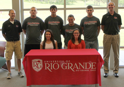 Rio Grande track & field coaches pose with their River Valley High School signees